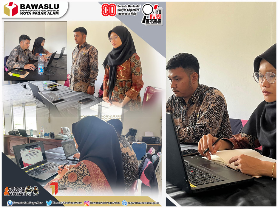 Calon Pegawai Negeri Sipil (CPNS) Bawaslu Kota Pagar Alam mengikuti kegiatan Kick Off Pelatihan Dasar (Latsar) CPNS Bawaslu Tahun 2025 serta sosialisasi platform Massive Open Online Course (MOOC) yang digelar secara daring melalui Zoom Meeting, Rabu (14/8/2025).