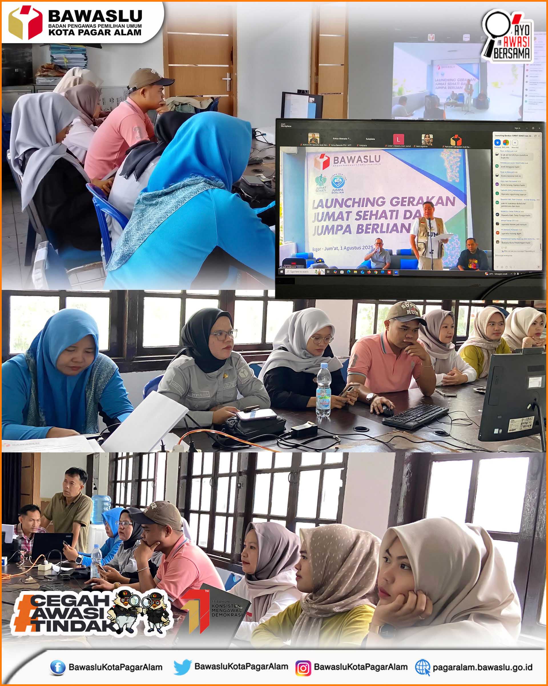 Metting zoom, Launching Gerakan Jum'at Sehati dan Jumpa Berlian.