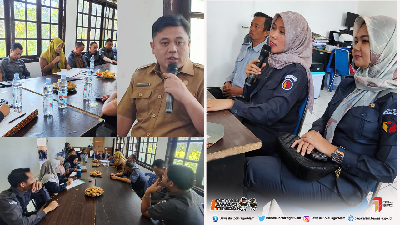 Jajaran Bawaslu kota Pagar Alam, adakan rapat rutin dikantor sekretariat Bawaslu kota Pagar Alam.