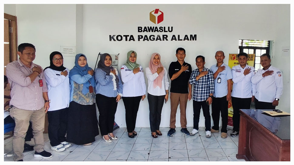 Bawaslu Kota Pagar Alam terima Koordinasi dari KPU Kota Pagar Alam terkait tentang persiapan Penyusunan Rekapitulasi PDPB triwulan III tahun 2025