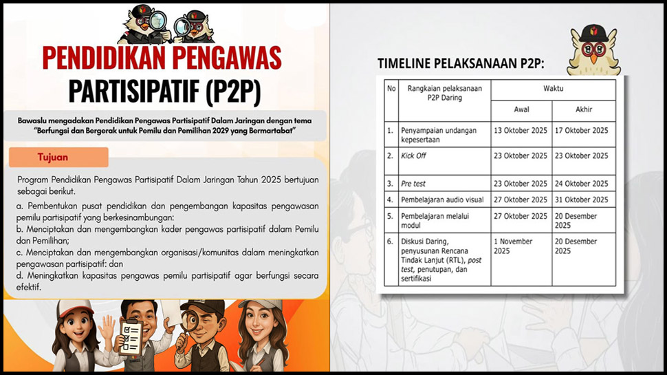 Bawaslu mengadakan pendidikan Pengawas Partipatif dalam jaringan dengan tema "Berfungsi dan bergerak untuk pemilu dan pemilihan 2029 yang bermartabat.