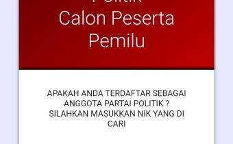 Sudah ada fitur khusus di website KPU untuk mengecek keanggotaan partai politik. Ayo pastikan bapak ibu terdaftar atau tidak dalam keanggotaan partai politik. Kunjungi website KPU:  https://infopemilu.kpu.go.id/Pemilu/Cari_nik