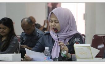 Chlara Febriana Sampaikan Laporan Data Pengawasan Pemutakhiran Daftar Pemilih Berkelanjutan Triwulan II dalam RDK Bawaslu Provinsi Sumatera Selatan